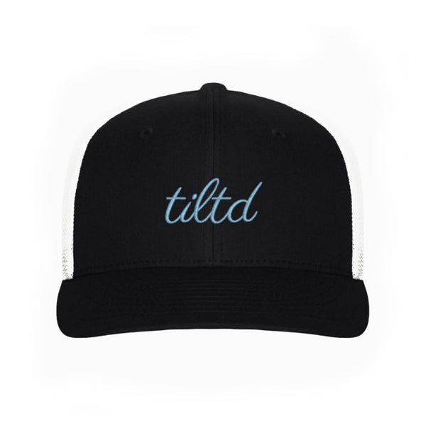 The "TILTD Trucker" flex flat back hat