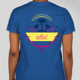 The "TILTD Retro Palm" Royal Blue Ladies T-Shirt